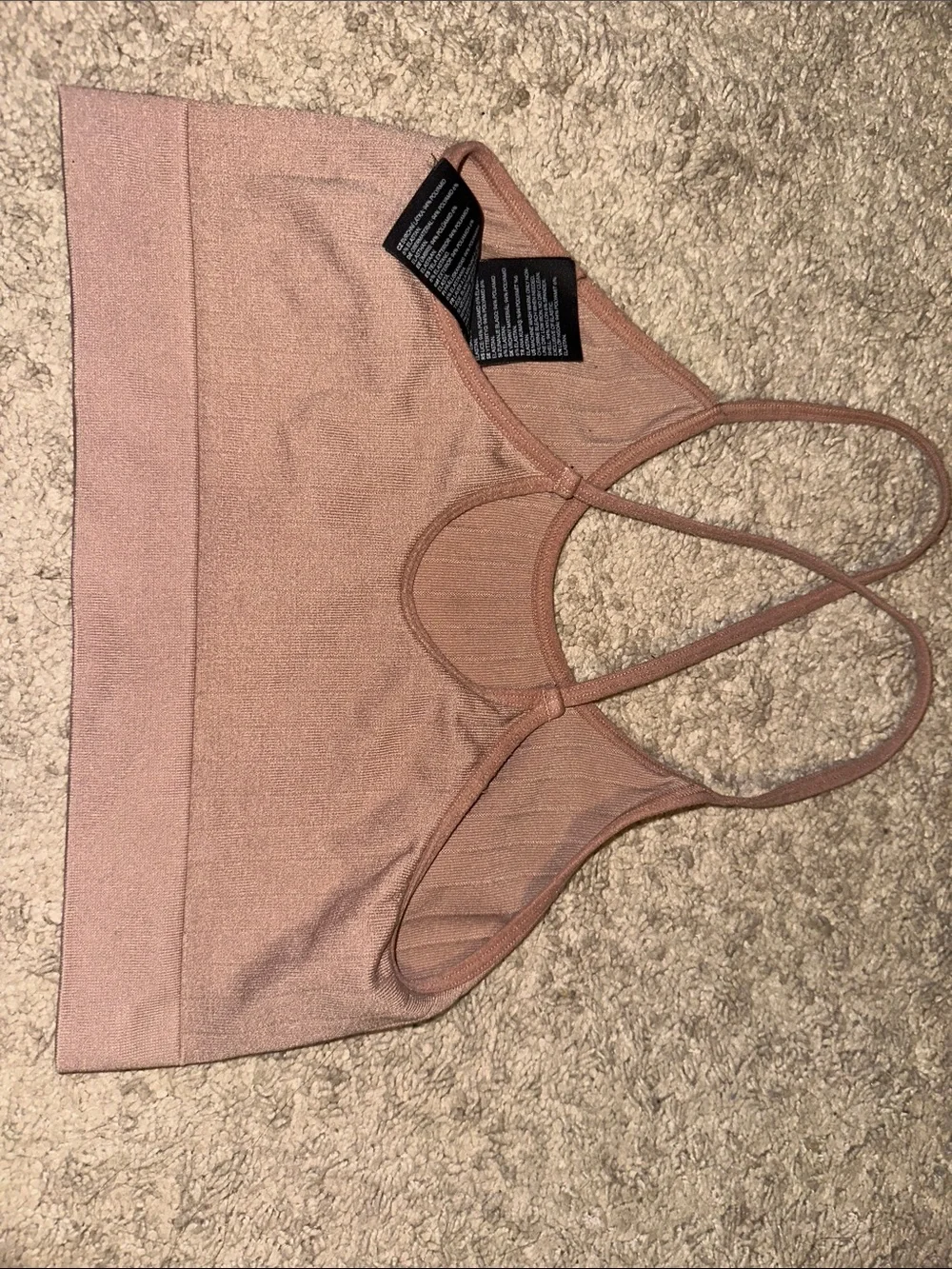 H&M Tan/Brown Ribbed Cropped Bralette